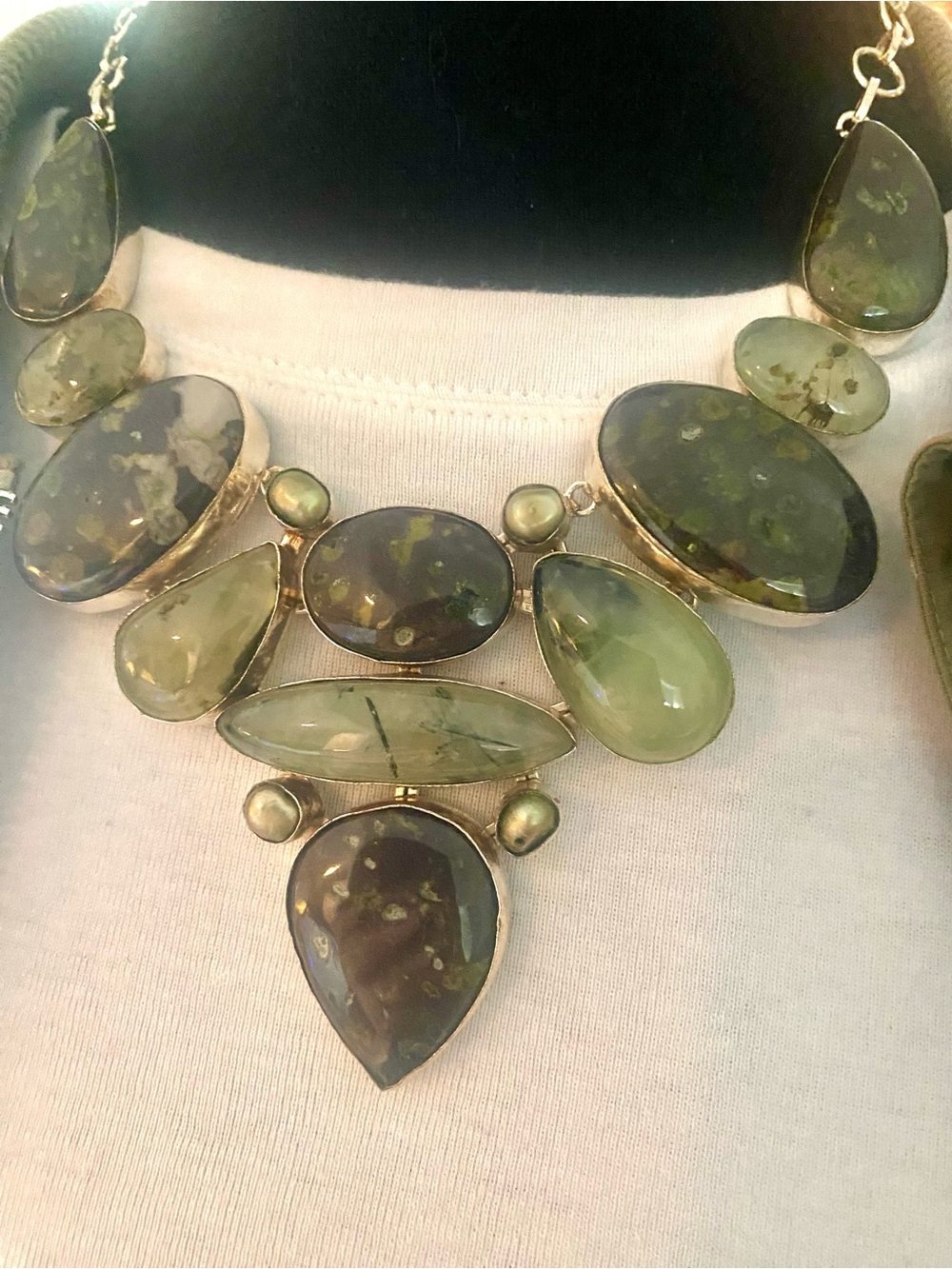 Prehnite & Jasper Statement Necklace